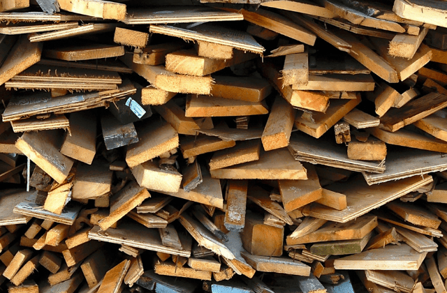 木材が積まれている様子